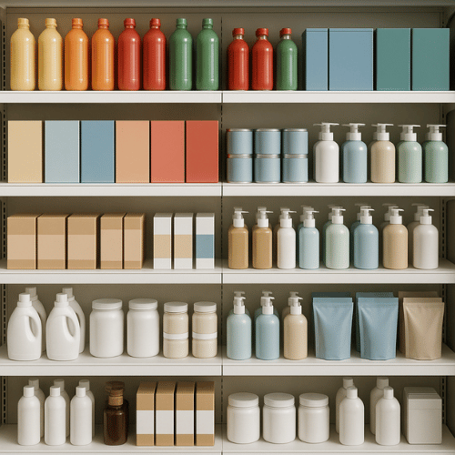 Retail store shelf with natural products
