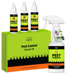 Nature's Dome Pest Control Starter Kit – Makes 3 Bottles (16 oz Each) – Eco-Friendly, Plant-Based Formula for Ant, Roach, Spider, Fly, Flea & Insect Control – Child & Pet Safe for Indoor/Outdoor Use