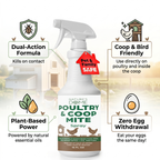 Nature's Dome Poultry Spray - 16 oz - Natural Plant Based Oils for Control - Family Safe with No Egg Withdrawl