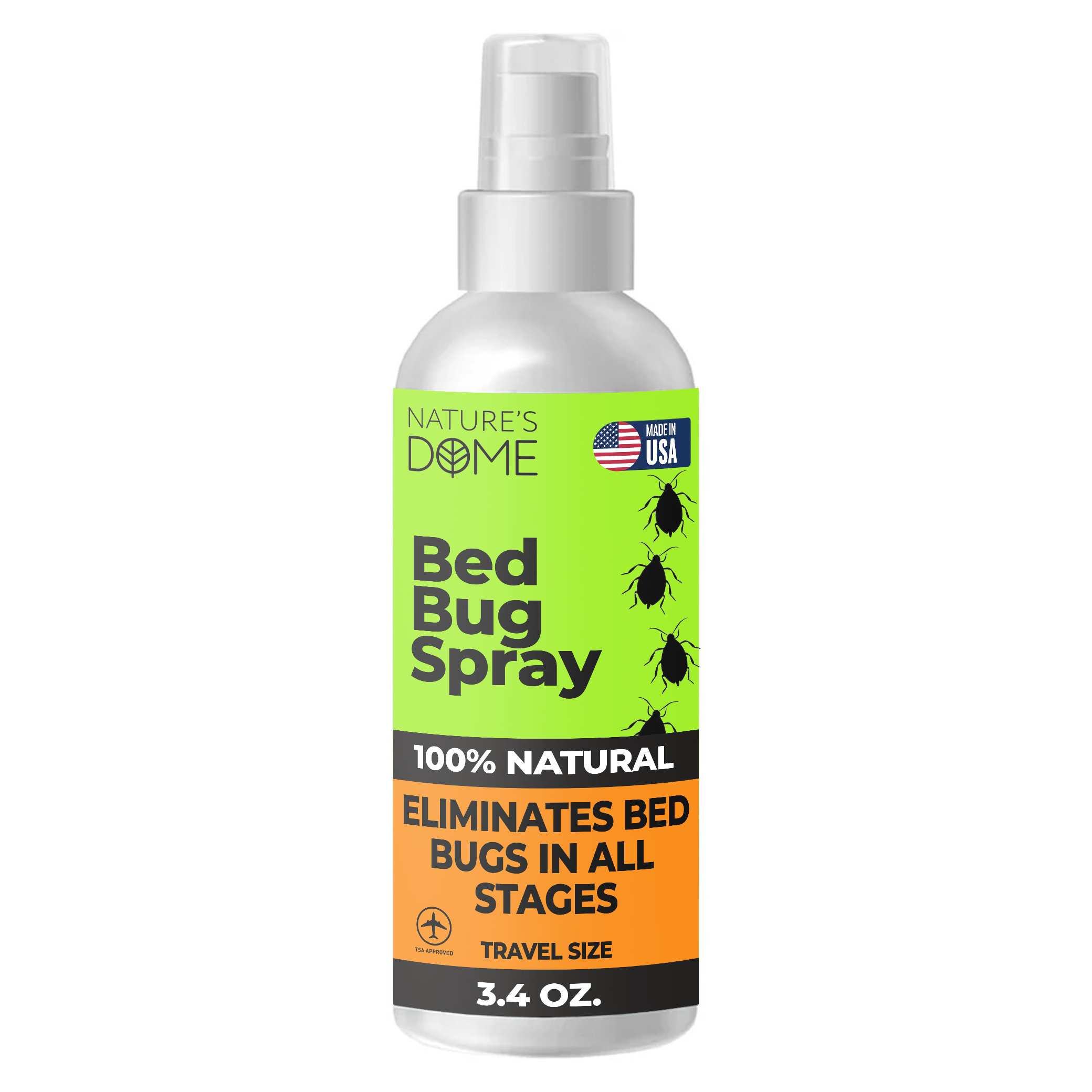 Nature’s Dome Bed Bug & Mite Spray – 3.4 oz Travel Size