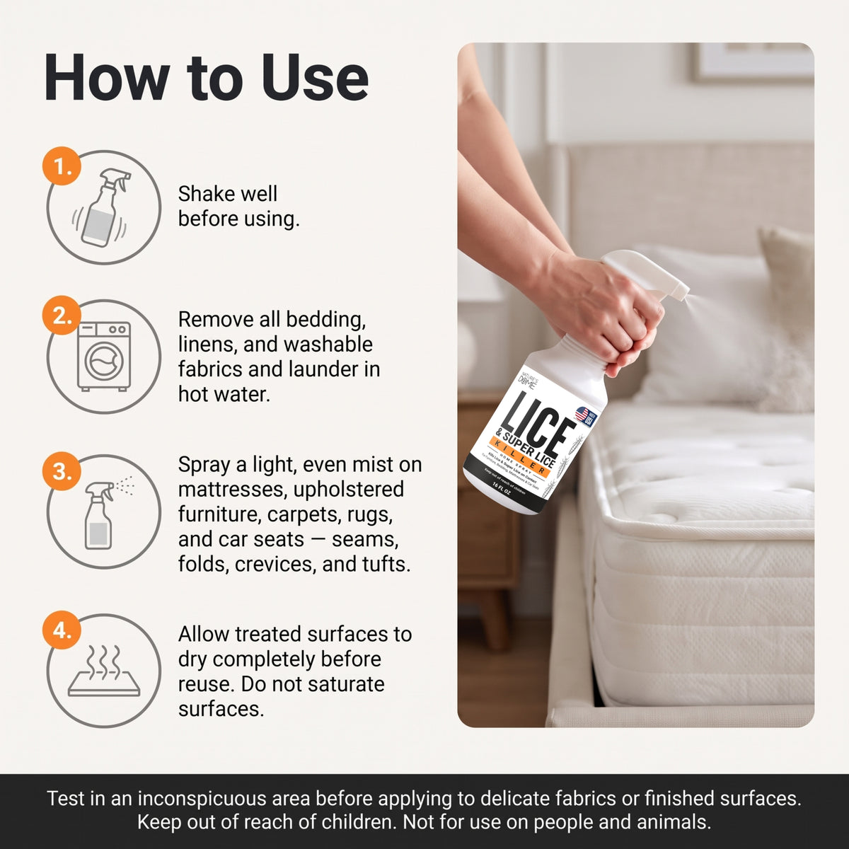 Nature's Dome Lice Spray for Home, Bedding & Furniture 16oz