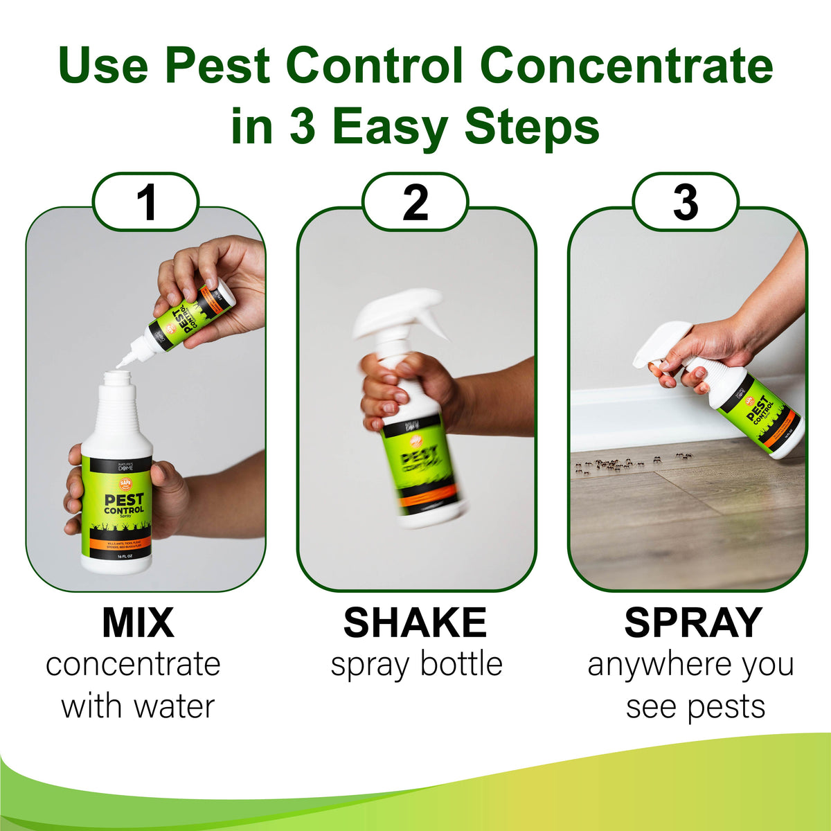 Nature's Dome 16 oz DIY Pest Control Spray Kit - Just Add Water, Essential Oils, Includes Bottle & Concentrate - Safe for Pets & Kids, Indoor/Outdoor Use
