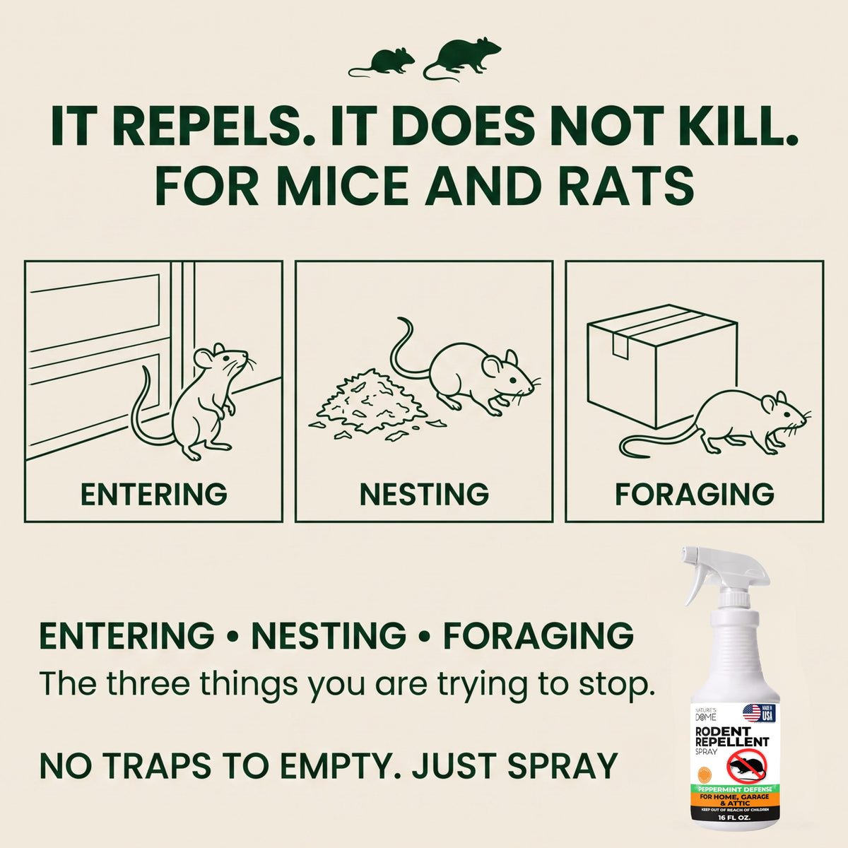 Nature's Dome Rodent Repellent Spray 16 Fl Oz