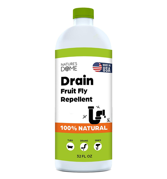 Nature’s Dome Drain Fly Killer Gel – 32 oz – Kills & Prevents Drain Flies, Fruit Flies & Sewer Flies – Natural Plant-Based Treatment for Sinks, Pipes & Drains – Safe for Septic Systems