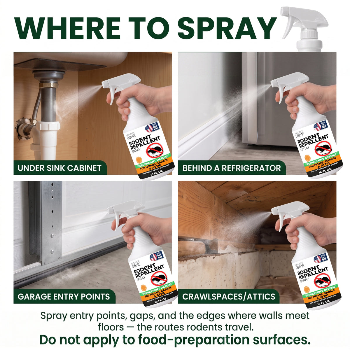 Nature's Dome Rodent Repellent Spray 16 Fl Oz