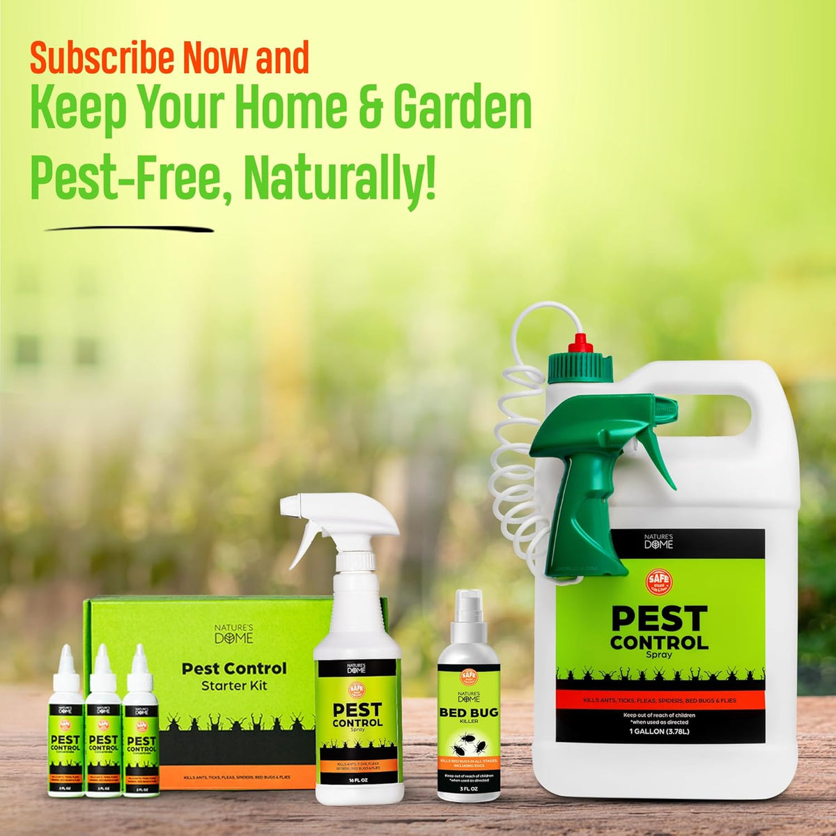 Nature's Dome 12 oz Pest Control Concentrate – Makes 1 Gallon – Eco-Friendly, Plant-Based Formula for Ant, Roach, Spider, Fly, Flea & Insect Control – Child & Pet Safe for Indoor/Outdoor Use