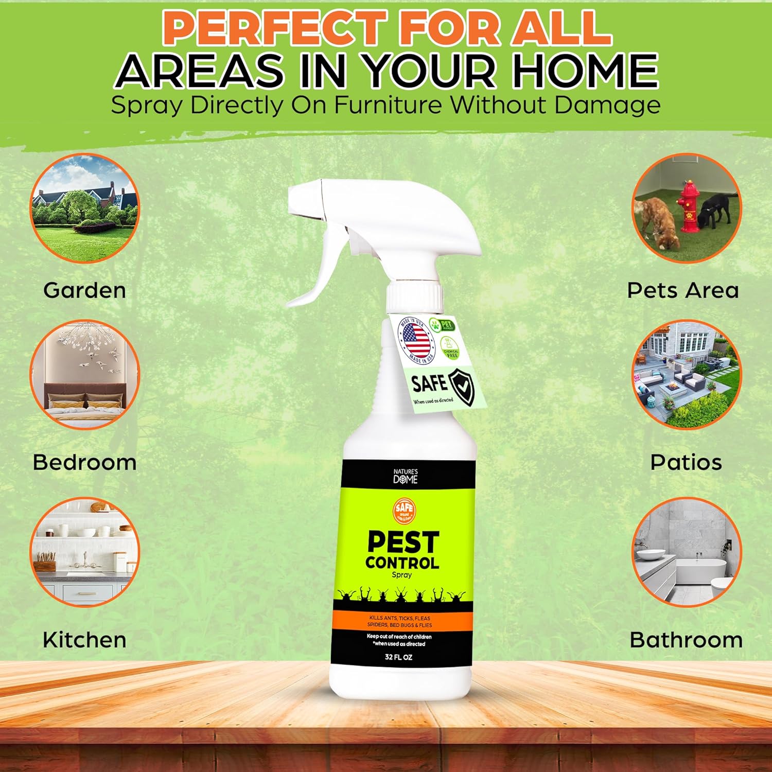 Nature’s Dome Eco-Friendly Pest Control Spray – 32 oz