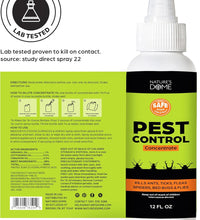 Nature's Dome 12 oz Pest Control Concentrate – Makes 1 Gallon – Eco-Friendly, Plant-Based Formula for Ant, Roach, Spider, Fly, Flea & Insect Control – Child & Pet Safe for Indoor/Outdoor Use