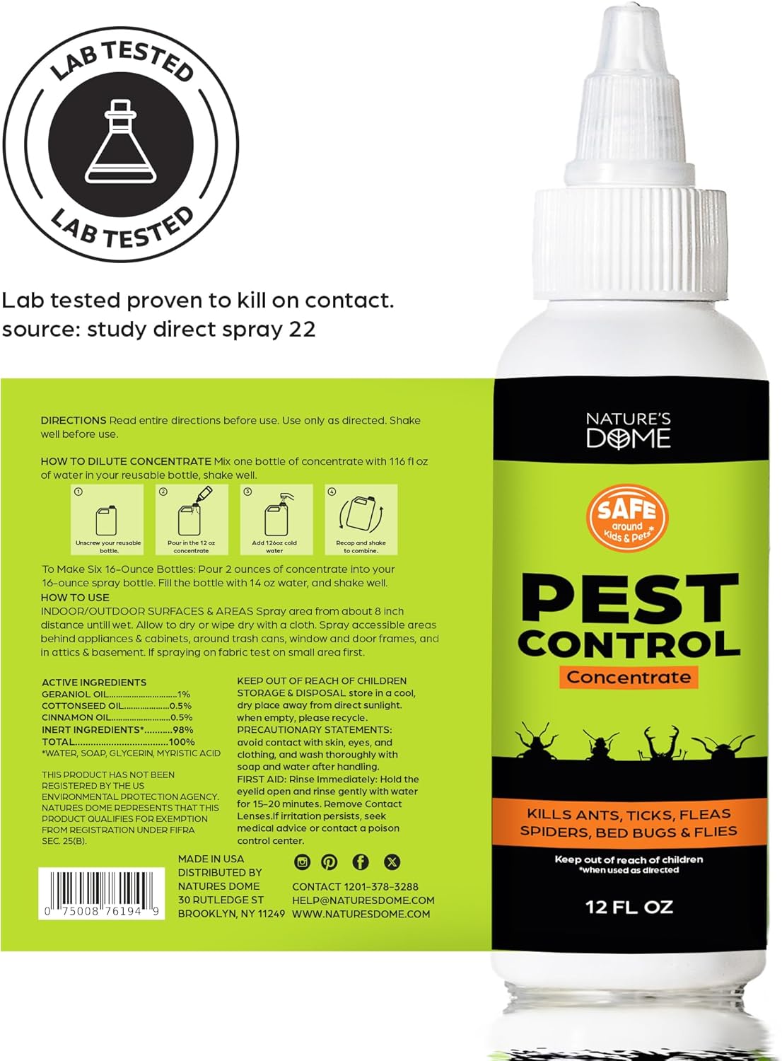 Nature'd Dome Pest Control Concentrate – 12 oz (Makes 1 Gallon)