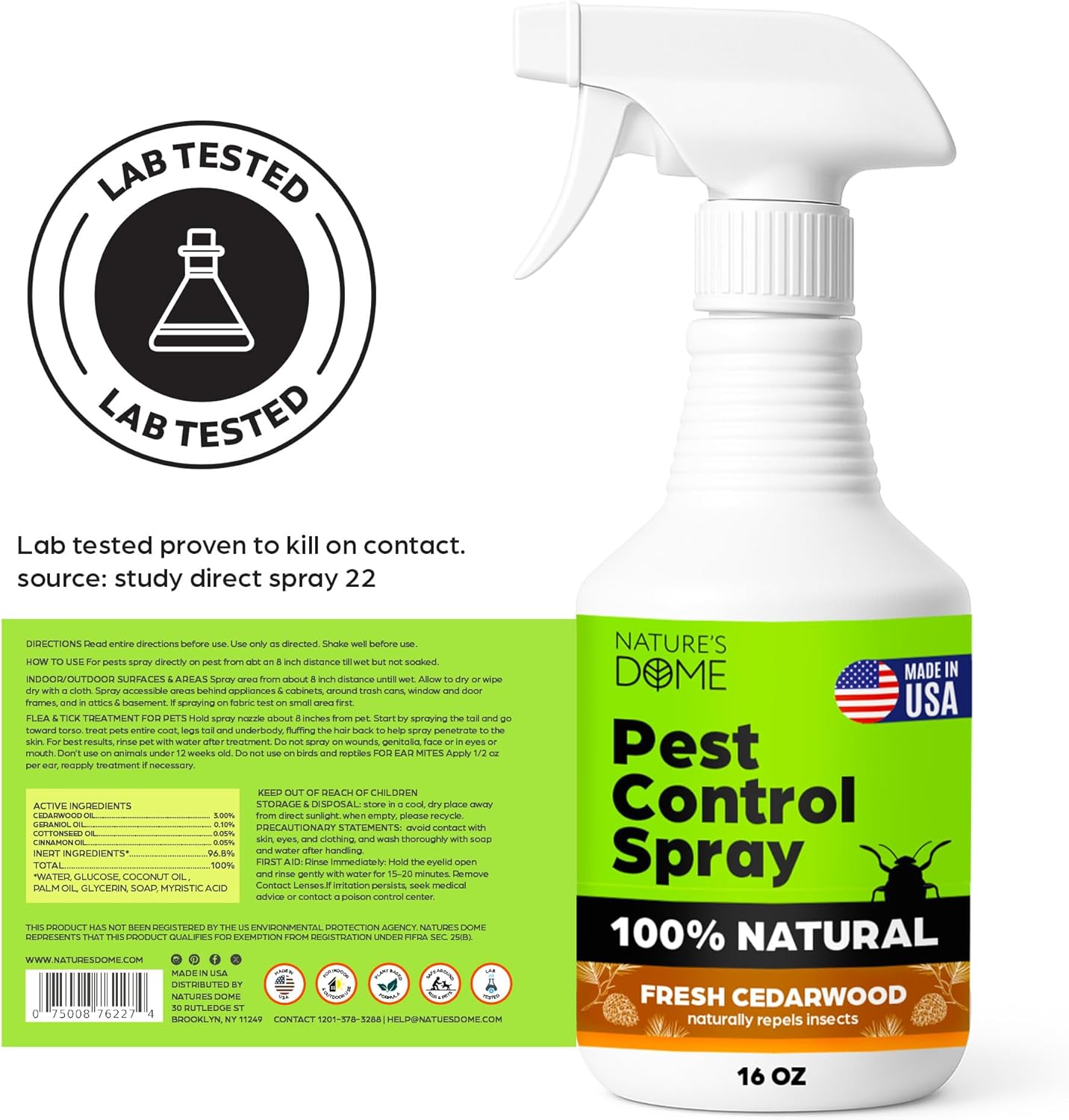 Nature’s Dome Pest Control Spray Cedarwood – 16 oz