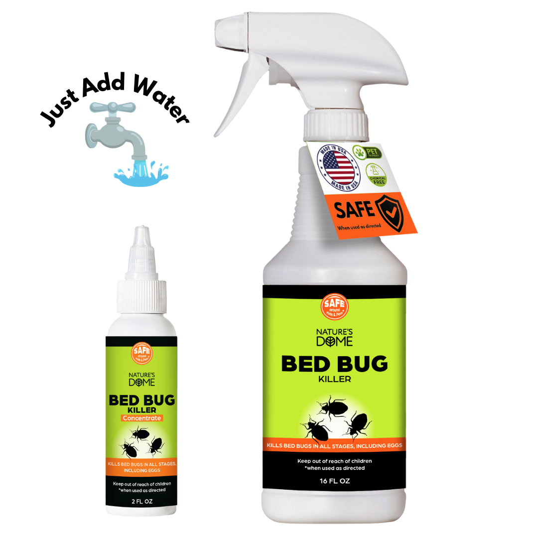 Nature's Dome DIY Bed Bug Spray just add water, Provides Lasting Defense,16 oz bottle with 2 oz concentrate Bed Bug Killer & Mite Killer Spray with 100% Kill Efficacy, Destroys Eggs & Resistant Strains, Derived from Natural Ingredients, Non-Toxic