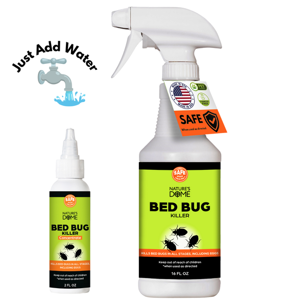 Nature's Dome DIY Bed Bug Spray just add water, Provides Lasting Defense,16 oz bottle with 2 oz concentrate Bed Bug Killer & Mite Killer Spray with 100% Kill Efficacy, Destroys Eggs & Resistant Strains, Derived from Natural Ingredients, Non-Toxic