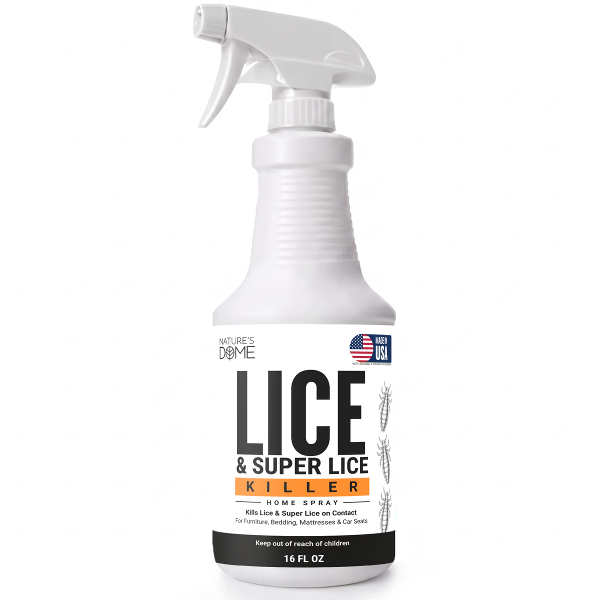 Nature's Dome Lice Spray for Home, Bedding & Furniture 16oz