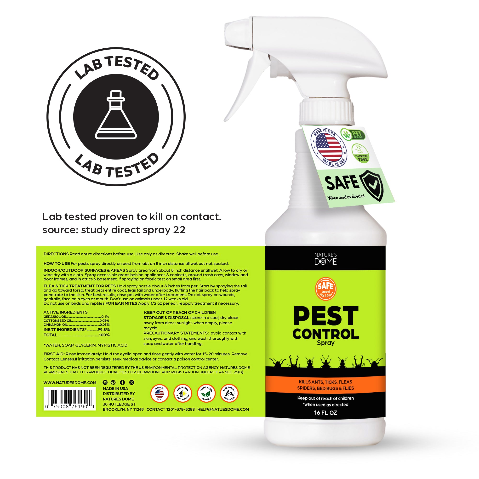Nature’s Dome DIY Pest Spray Kit (Just Add Water) – 16 oz