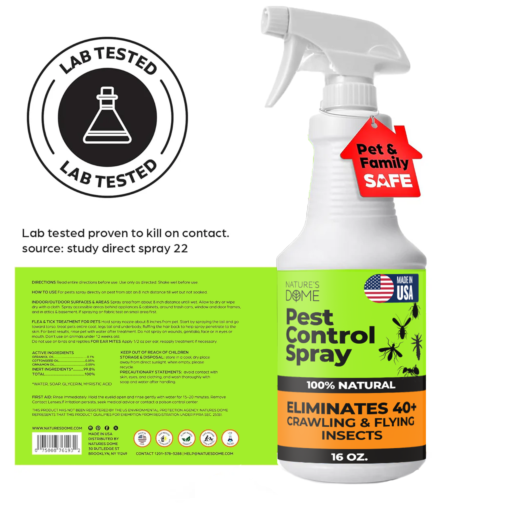 Nature’s Dome Eco-Friendly Pest Control Spray – 16 oz