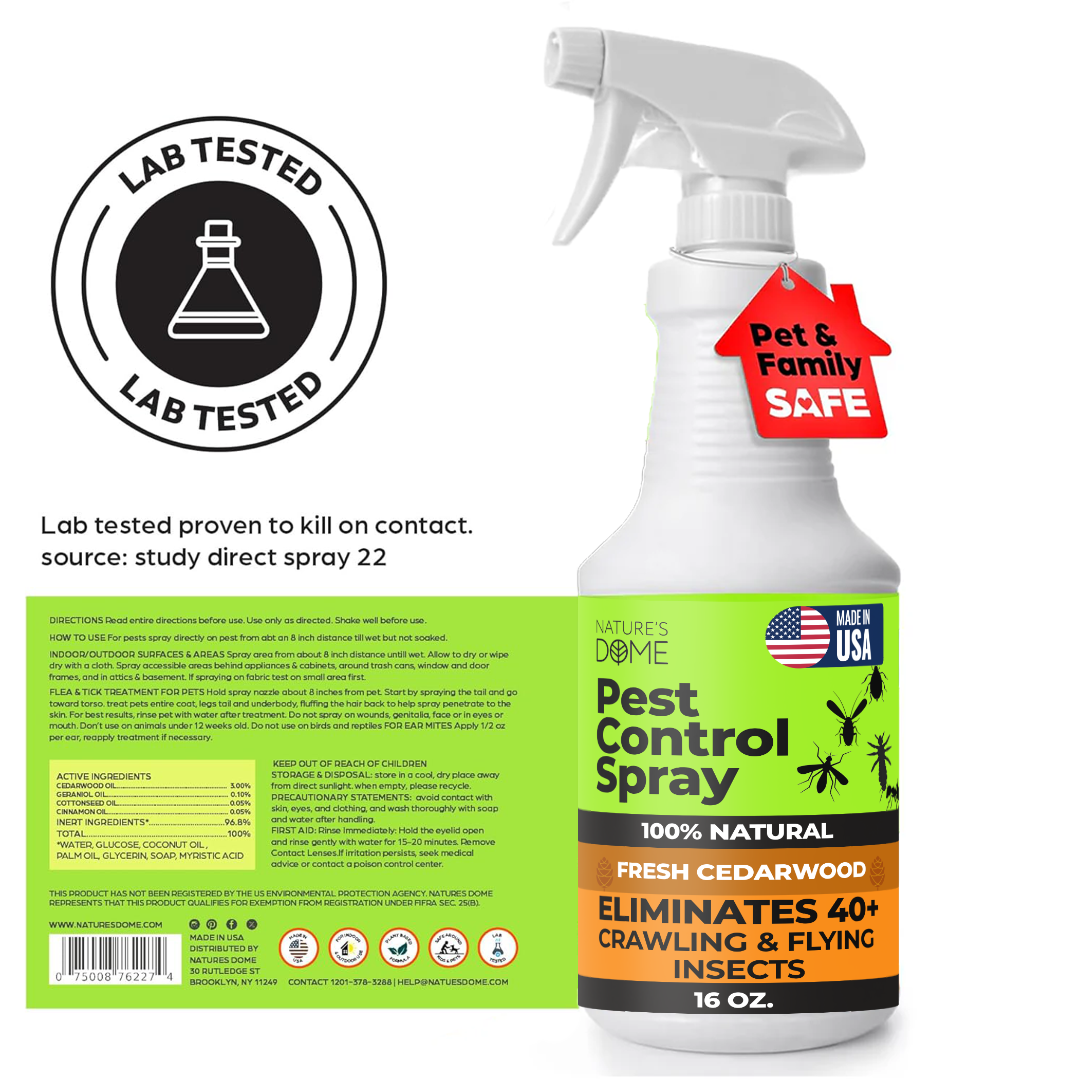 Nature’s Dome Pest Control Spray Cedarwood – 16 oz