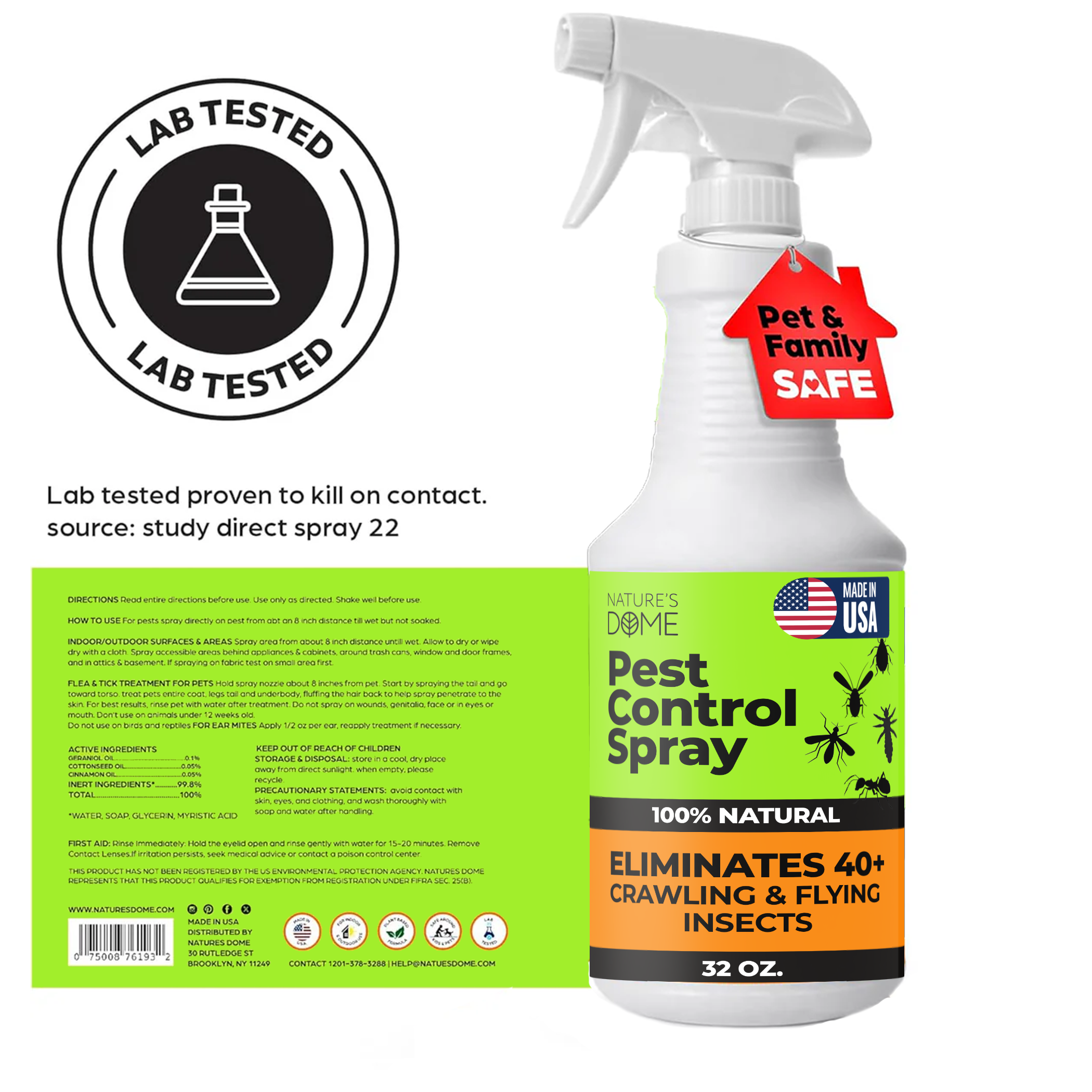 Nature’s Dome Eco-Friendly Pest Control Spray – 32 oz