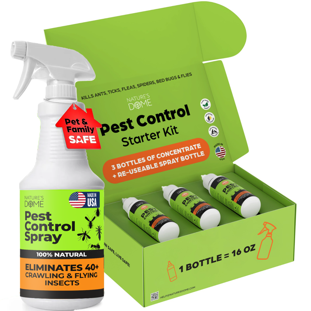Nature’s Dome Pest Control Starter Kit – Makes 3 Bottles (1 concentrate makes 16 oz Each)