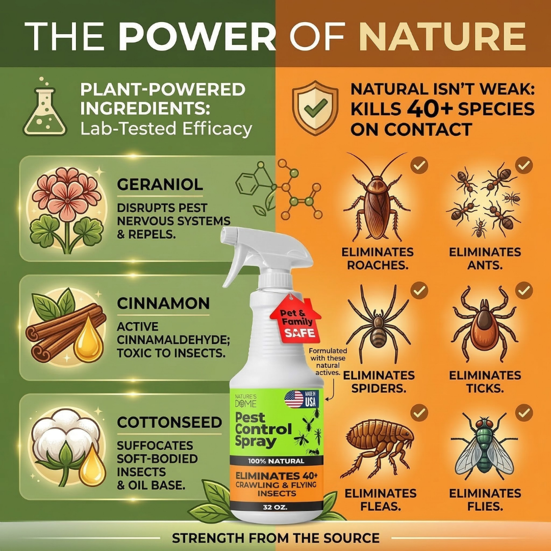 chemical free bug spray for garden Nature’s Dome Eco-Friendly Pest Control Spray – 32 oz