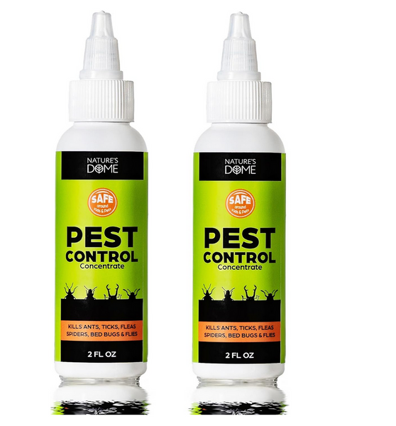 Nature's Dome Indoor Bug Spray 2 Pack – Natural Pet & Kid-Safe Pest Control Concentrate with Essential Oils – Roach, Spider, Flea, Mosquito & Ant Killer – Safe for Home & Outdoor Use, 2 oz Each