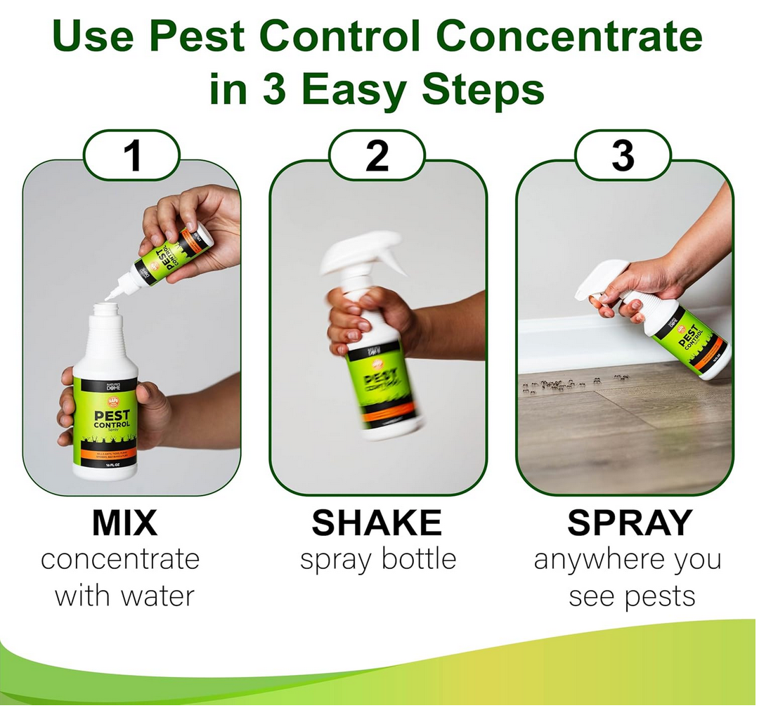 Nature's Dome Indoor Bug Spray 2 Pack – Natural Pet & Kid-Safe Pest Control Concentrate with Essential Oils – Roach, Spider, Flea, Mosquito & Ant Killer – Safe for Home & Outdoor Use, 2 oz Each