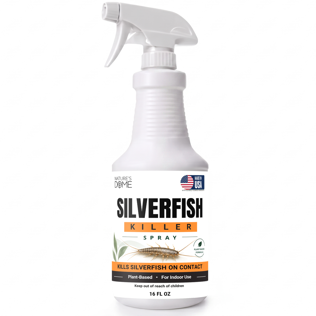 Nature's Dome Silverfish Spray 16 oz, Plant-Based Indoor Spray