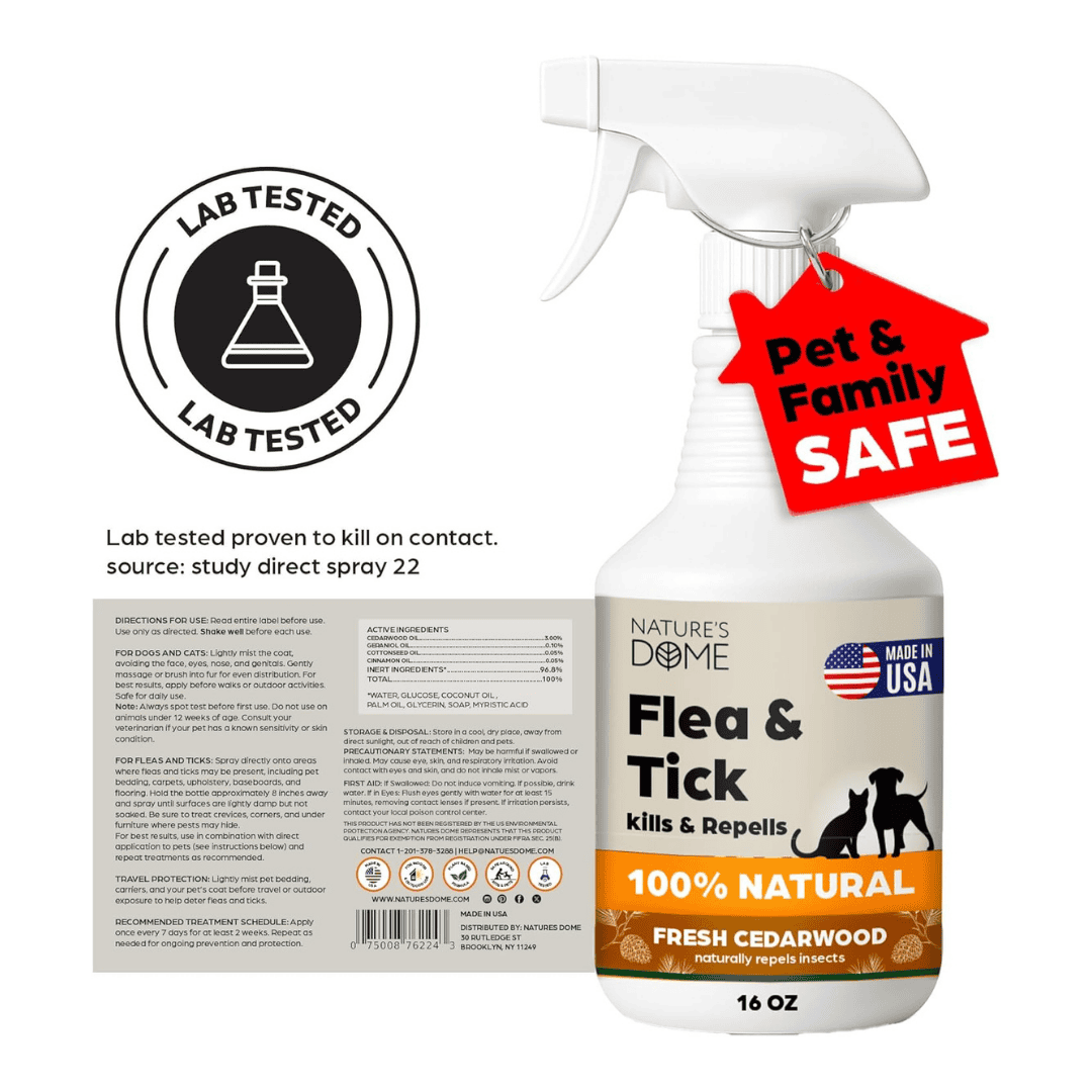 Nature’s Dome Flea & Tick Spray Cedarwood – 16 oz