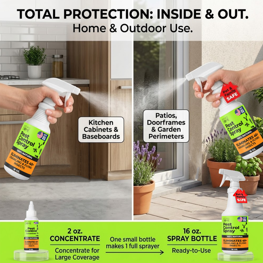 Nature’s Dome Indoor Bug Spray Concentrate – Pet & Kid Safe – 2 oz