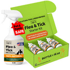 Nature's Dome Flea & Ticks Starter Kit- Makes 3 Bottles (1 concentrate makes 16 oz Each)
