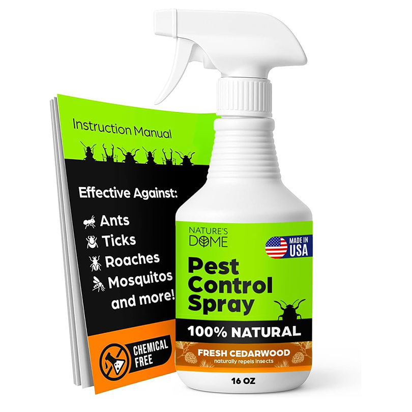 Nature's Dome Cedarwood Pest Control Spray – Eco-Friendly Lab Tested – 16 oz – Insect, Ant, Tick, Flea, Roach & Mosquito Repellent – Safe for Pets & Kids – 100% Natural – Indoor & Outdoor Use
