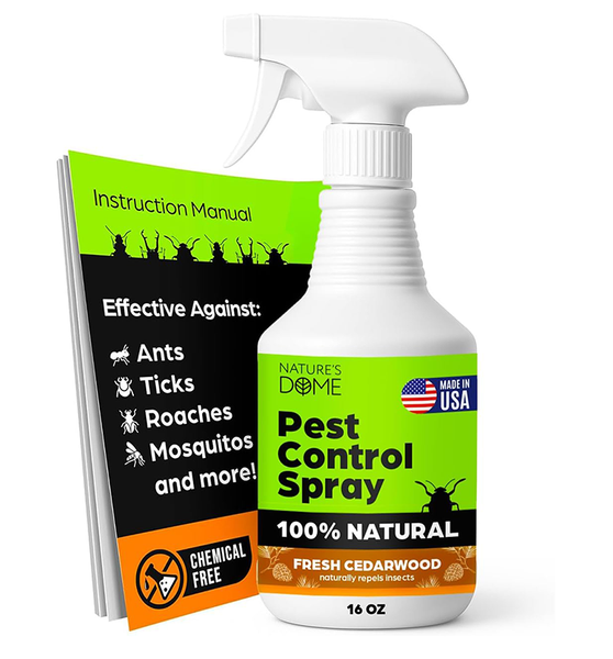 Nature's Dome Cedarwood Pest Control Spray – Eco-Friendly Lab Tested – 16 oz – Insect, Ant, Tick, Flea, Roach & Mosquito Repellent – Safe for Pets & Kids – 100% Natural – Indoor & Outdoor Use
