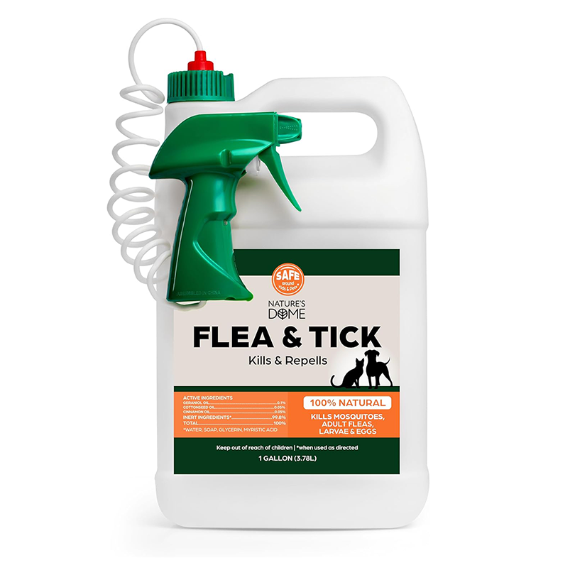 Nature’s Dome Outdoor Flea & Tick Spray – 1 Gallon Refill – Kills & Repels Fleas, Ticks, Larvae & Eggs – Plant-Based Pest Control for Yard, Lawn & Patio – Safe for Pets, Kids & Plants