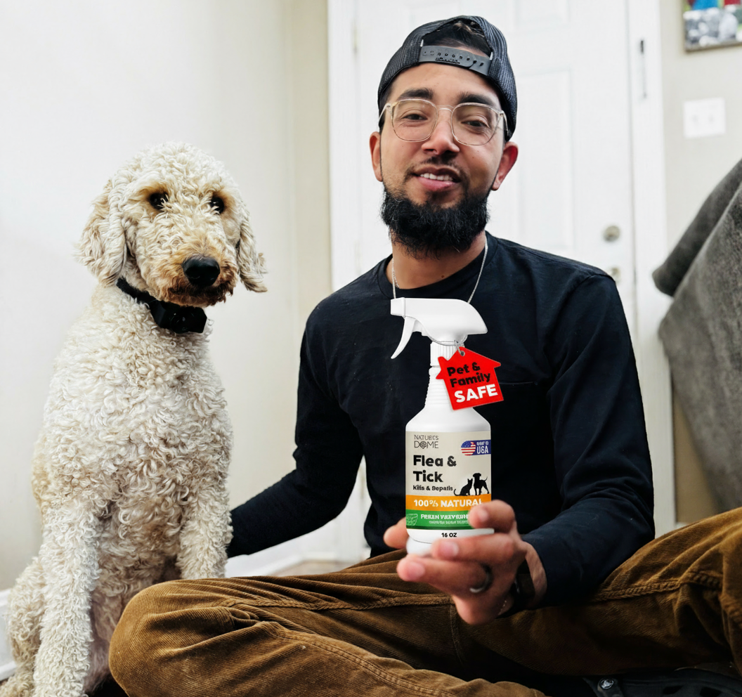 Nature’s Dome Cedarwood Flea & Tick Spray – 16 oz – Kills & Repels Fleas, Ticks, Larvae & Eggs – Plant-Based Pest Control – Safe for Pets, Kids & Plants – Ready-to-Use