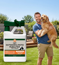 Nature’s Dome Outdoor Flea & Tick Spray – 32 oz Hose-End Yard Treatment – Kills & Repels Mosquitoes, Fleas, Ticks, Larvae & Eggs – Plant-Based, Safe for Pets, Kids & Plants – Ready-to-Use