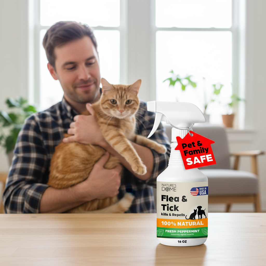 Nature’s Dome Flea & Tick Spray Peppermint – 16 oz