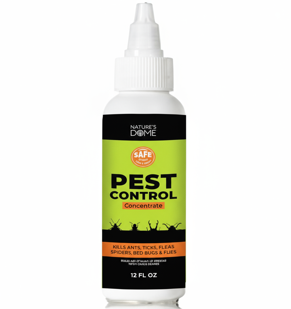 Nature's Dome 12 oz Pest Control Concentrate – Makes 1 Gallon – Eco-Friendly, Plant-Based Formula for Ant, Roach, Spider, Fly, Flea & Insect Control – Child & Pet Safe for Indoor/Outdoor Use