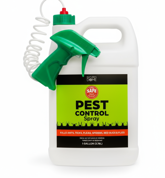 Nature's Dome 1 Gallon Pest Control Spray – Eco-Friendly, Ready-to-Use, Ant, Roach, Spider, Fly, Flea & Insect Control with Essential Oils – Fast-Acting, Child & Pet Safe for Indoor/Outdoor Use