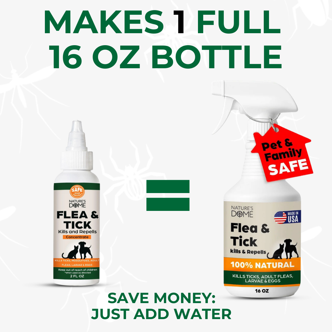 Nature's Dome Flea & Tick Control Concentrate 2 oz – Makes 16 oz