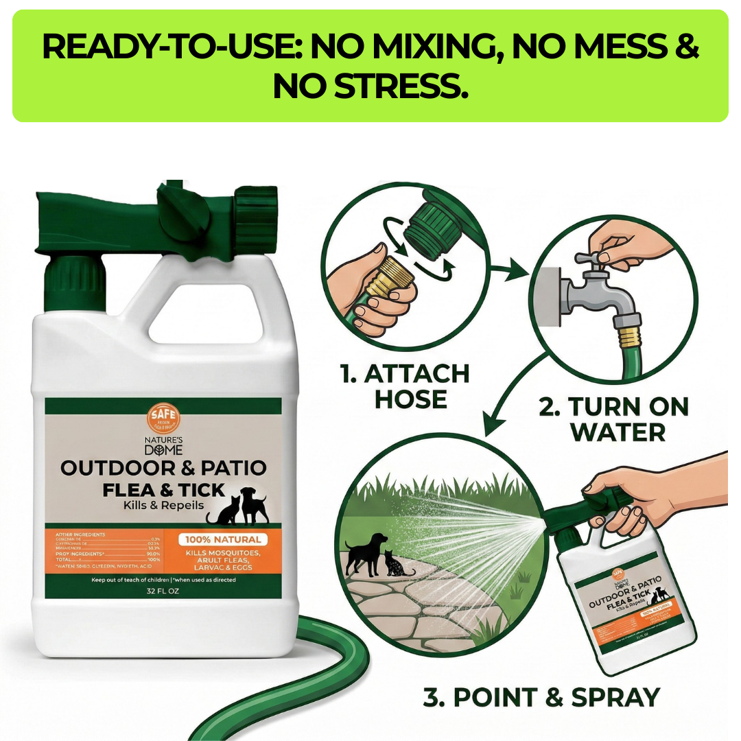 Nature’s Dome Flea & Tick Spray – 32 oz Hose-End