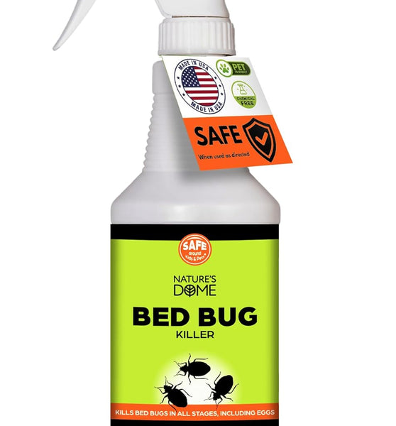 Nature's Dome Bed Bug Spray, Provides Lasting Defense,16 oz Bed Bug Killer & Mite Killer Spray with 100% Kill Efficacy, Destroys Eggs & Resistant Strains, Derived from Natural Ingredients, Non-Toxic