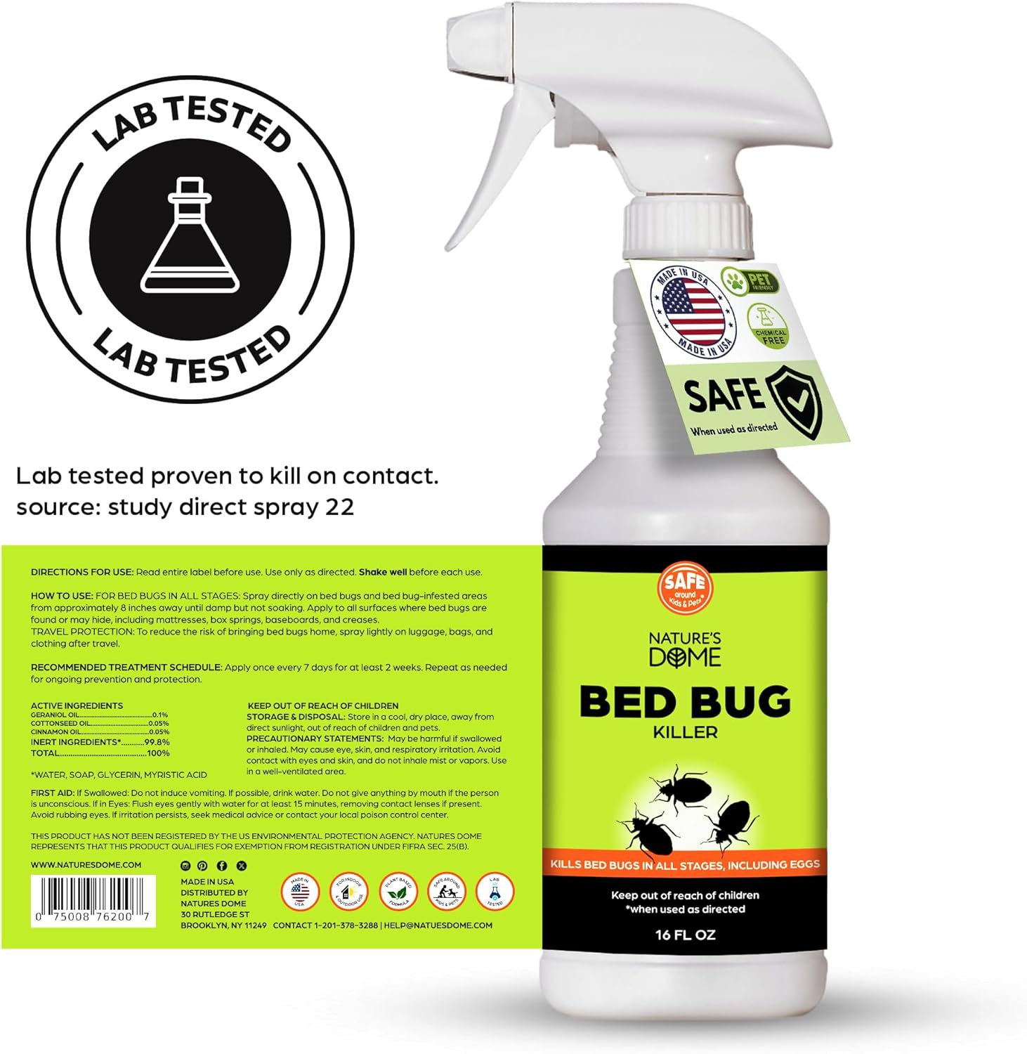 Nature’s Dome Bed Bug Spray – 16 oz