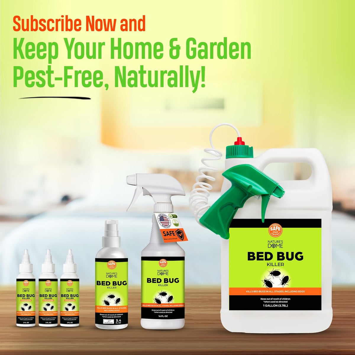 Nature's Dome DIY Bed Bug Spray just add water, Provides Lasting Defense,16 oz bottle with 2 oz concentrate Bed Bug Killer & Mite Killer Spray with 100% Kill Efficacy, Destroys Eggs & Resistant Strains, Derived from Natural Ingredients, Non-Toxic
