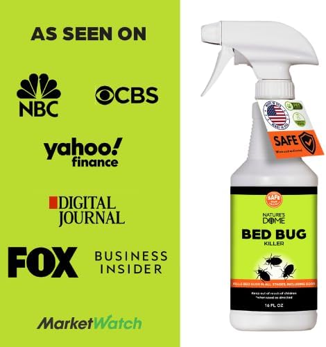 Nature's Dome DIY Bed Bug Spray just add water, Provides Lasting Defense,16 oz bottle with 2 oz concentrate Bed Bug Killer & Mite Killer Spray with 100% Kill Efficacy, Destroys Eggs & Resistant Strains, Derived from Natural Ingredients, Non-Toxic