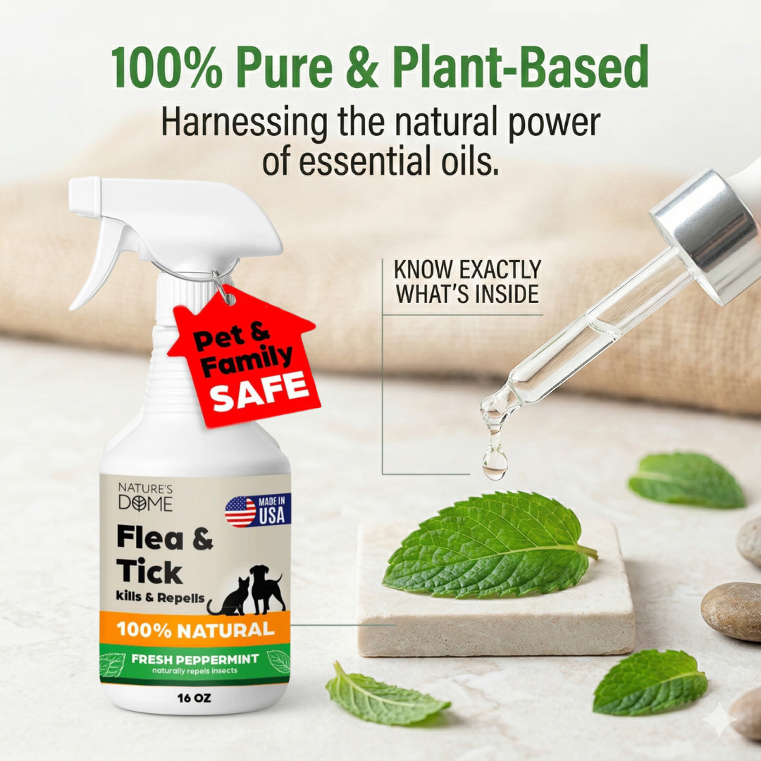 Nature’s Dome Flea & Tick Spray Peppermint – 16 oz
