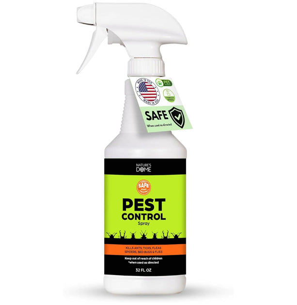 Nature's Dome Eco-Friendly Pest Control Spray – 32 oz – Ant, Roach, Spider, Fly, Flea and Insect Control with Natural Essential Oils – Fast-Acting, Child & Pet Safe for Indoor & Outdoor Use