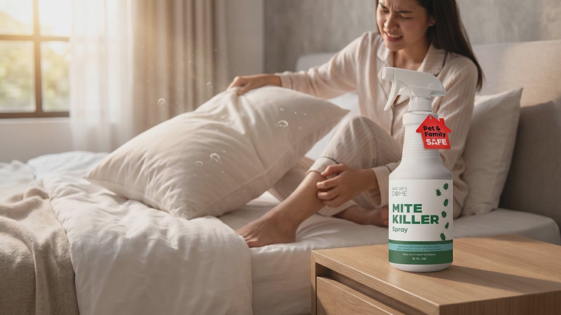 Nature's Dome Mite Spray 16 oz – Plant Based Treatment for Dust, Spider, Carpet, Bird, Rat Mites – Safe for Families, Pet, Home, Bedding & Furniture When Used As Directed