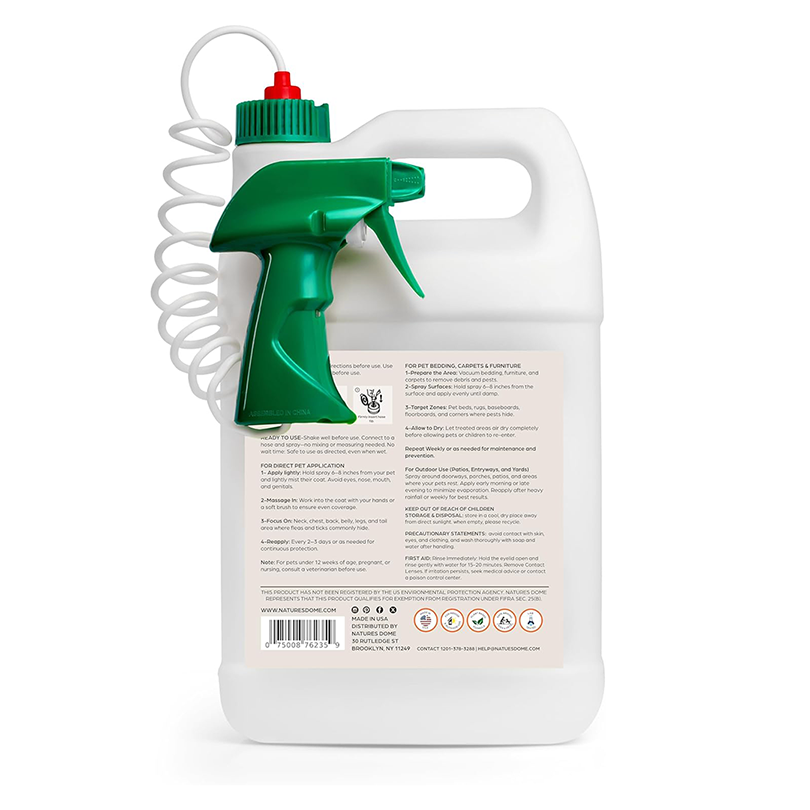 Nature’s Dome Outdoor Flea & Tick Spray – 1 Gallon Refill – Kills & Repels Fleas, Ticks, Larvae & Eggs – Plant-Based Pest Control for Yard, Lawn & Patio – Safe for Pets, Kids & Plants